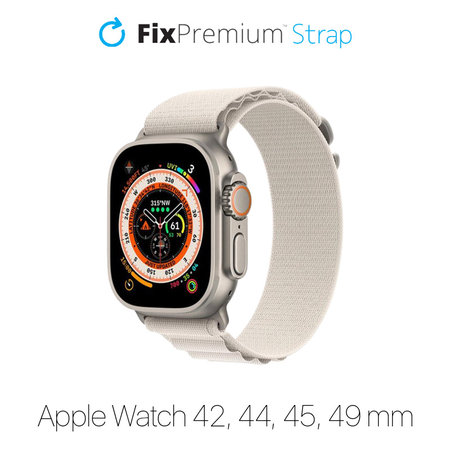 FixPremium - Curea Alpine Loop pentru Apple Watch (42, 44, 45 & 49mm), starlight