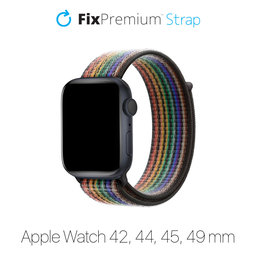 FixPremium - Nylon Curea pentru Apple Watch (42, 44, 45 & 49mm), pride