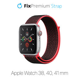 FixPremium - Nylon Curea pentru Apple Watch (38, 40 & 41mm), ro?u