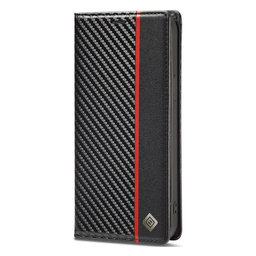 FixPremium - Caz Carbon Wallet pentru Samsung Galaxy S23 Ultra, negru