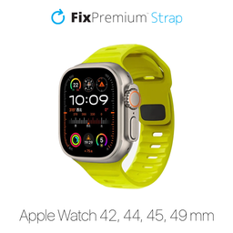 FixPremium - Curea Sport Silicone pentru Apple Watch (42, 44, 45 & 49mm), tartrazine