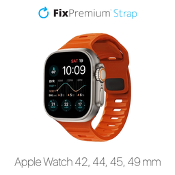 FixPremium - Curea Sport Silicone pentru Apple Watch (42, 44, 45 & 49mm), portocale