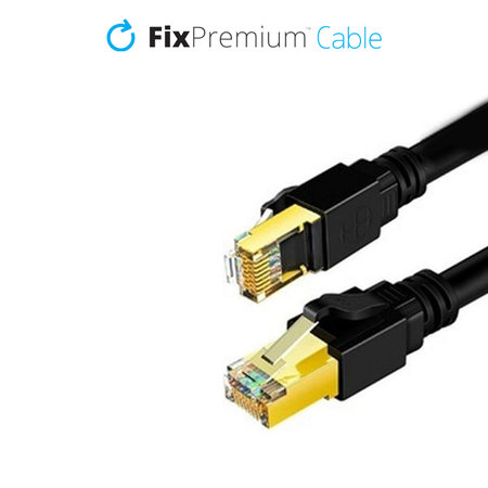 FixPremium - Cablu Ethernet - RJ45 / RJ45 (2m), negru
