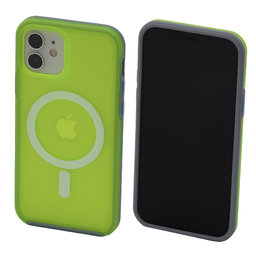FixPremium - Caz Clear cu MagSafe pentru iPhone 12 & 12 Pro, neon green