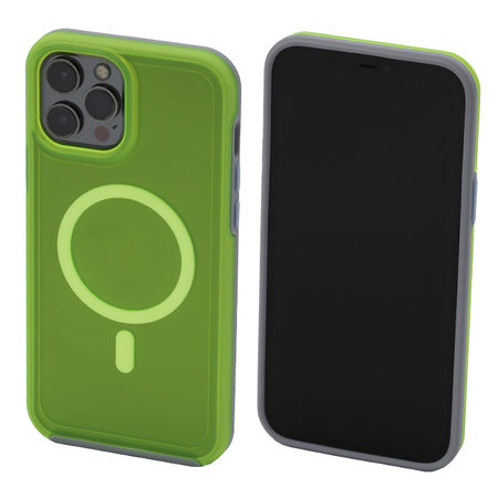 FixPremium - Caz Clear cu MagSafe pentru iPhone 12 Pro Max, neon green