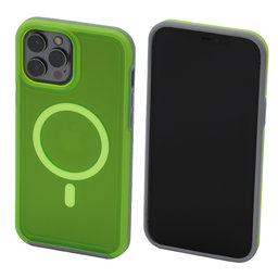 FixPremium - Caz Clear cu MagSafe pentru iPhone 13 Pro Max, neon green