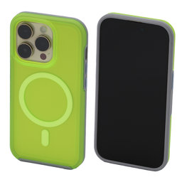 FixPremium - Caz Clear cu MagSafe pentru iPhone 14 Pro, neon green