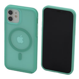 FixPremium - Caz Clear cu MagSafe pentru iPhone 12 & 12 Pro, mint blue