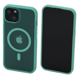 FixPremium - Caz Clear cu MagSafe pentru iPhone 13, mint blue