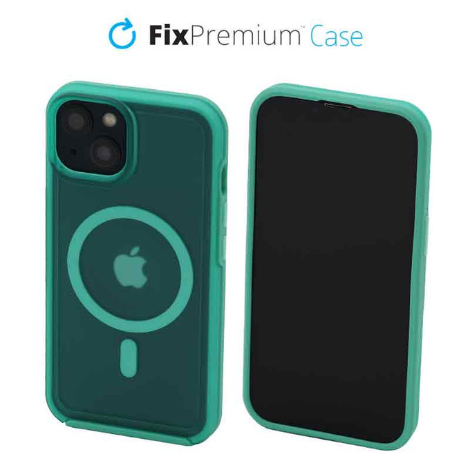FixPremium - Caz Clear cu MagSafe pentru iPhone 14, mint blue