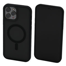 FixPremium - Caz Clear cu MagSafe pentru iPhone 12 Pro Max, frost black