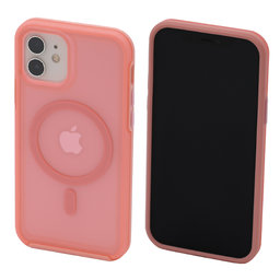 FixPremium - Caz Clear cu MagSafe pentru iPhone 12 & 12 Pro, peach pink