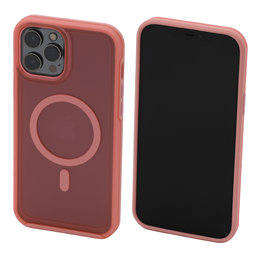 FixPremium - Caz Clear cu MagSafe pentru iPhone 13 Pro, peach pink
