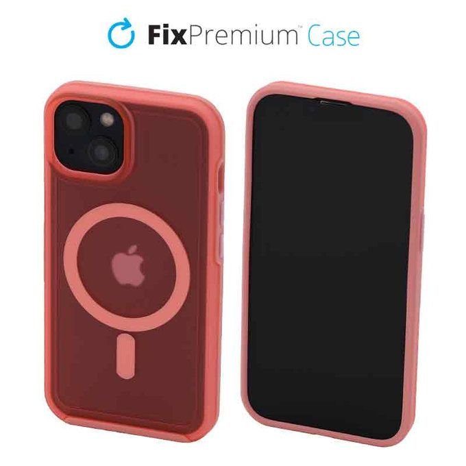 FixPremium - Caz Clear cu MagSafe pentru iPhone 14, peach pink