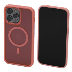 FixPremium - Caz Clear cu MagSafe pentru iPhone 14 Pro Max, peach pink