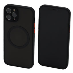 FixPremium - Puzdro Matte s MagSafe pre iPhone 12 Pro, čierna