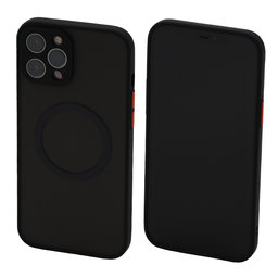 FixPremium - Puzdro Matte s MagSafe pre iPhone 12 Pro Max, čierna