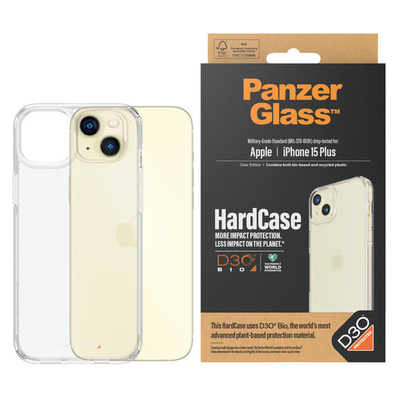 Caz HardCase D3O pentru iPhone 15 Plus, Transparent, PanzerGlass
