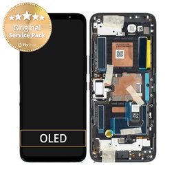 Asus ROG Phone 6 AI2201_C, 6 Pro AI2201_D - Ecran LCD + Sticlă Tactilă + Ramă (Phantom Black) - 90AI00B5-R20020 Genuine Service Pack