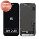 Ecran pentru iPhone 15, Sticlă tactilă cu ramă, Refurbished
