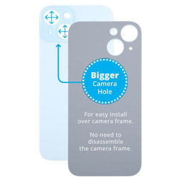 Apple iPhone 15 - Sticlă Carcasă Spate cu Orificiu Mărit pentru Cameră (Blue)