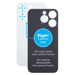 Apple iPhone 15 Pro - Sticlă Carcasă Spate cu Orificiu Mărit pentru Cameră (White Titanium)