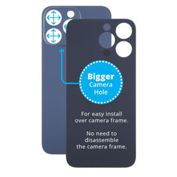 Apple iPhone 15 Pro Max - Sticlă Carcasă Spate cu Orificiu Mărit pentru Cameră (Blue Titanium)