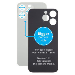 Apple iPhone 15 Pro Max - Sticlă Carcasă Spate cu Orificiu Mărit pentru Cameră (Natural Titanium)