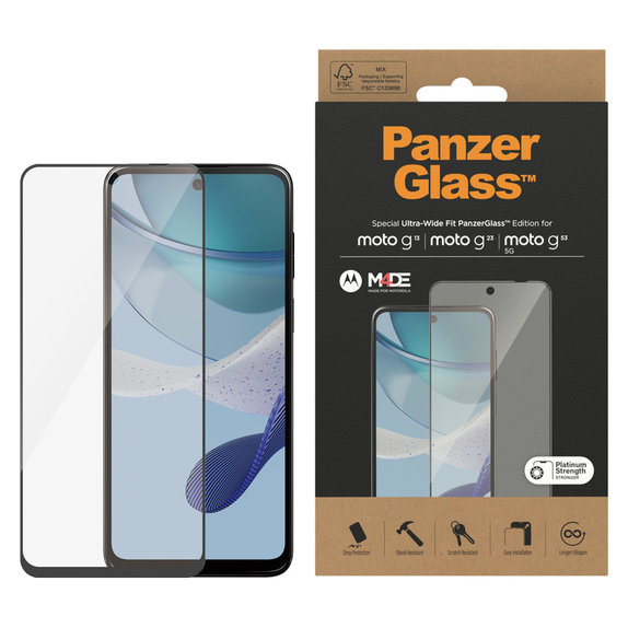 Sticlă securizată UWF pentru Motorola Moto G13/G23/G53 5G, Negru, PanzerGlass