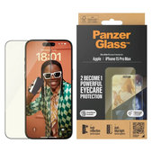 Sticlă securizată UWF Eyecare cu aplicator pentru iPhone 15 Pro Max, Negru, PanzerGlass