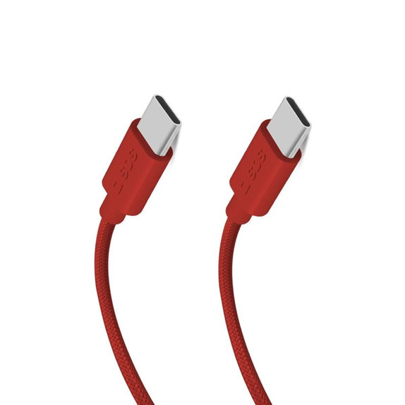 SBS - Cablu USB-C/USB-C, 60W, PD, 1.5m, roșu
