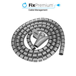 FixPremium - Organizator de cabluri - Tub (10mm), lungime 2M, gri