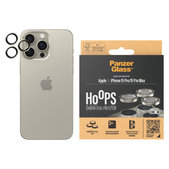 Protecție lentile cameră Hoops pentru iPhone 15 Pro/15 Pro Max, Natural Metal, PanzerGlass