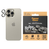 Protecție lentile cameră Hoops pentru iPhone 15 Pro/15 Pro Max, Natural Titanium, PanzerGlass