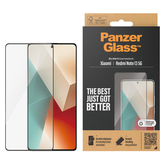 Sticlă securizată UWF pentru Xiaomi Redmi Note 13, Negru, PanzerGlass