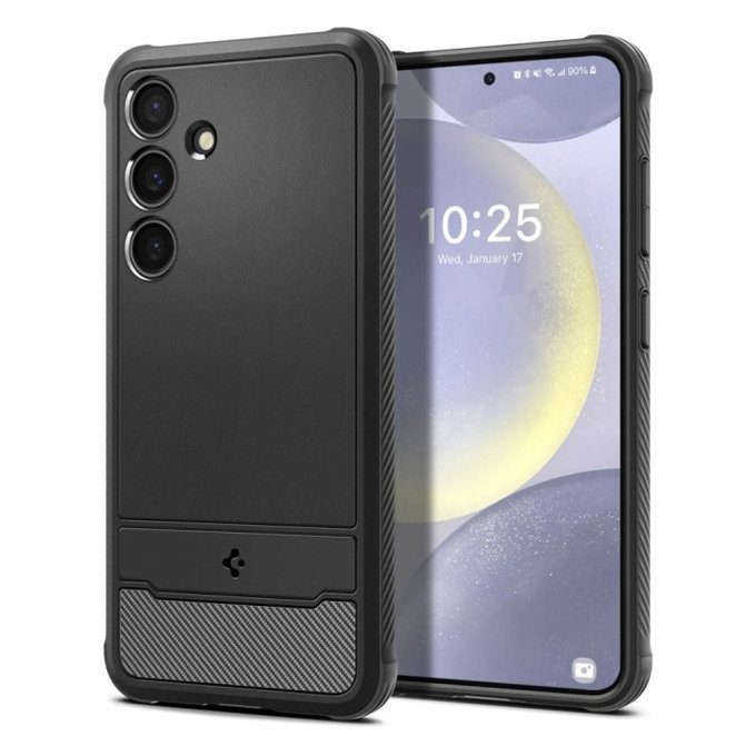 Spigen - Caz Rugged Armor pentru Samsung Galaxy S24+, Matte Black