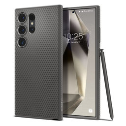 Spigen - Caz Liquid Air pentru Samsung Galaxy S24 Ultra, Granite Grey