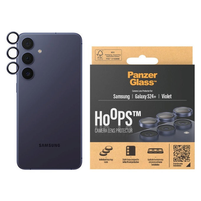 Protecție lentile cameră Hoops pentru Samsung Galaxy S24+, Mov, PanzerGlass