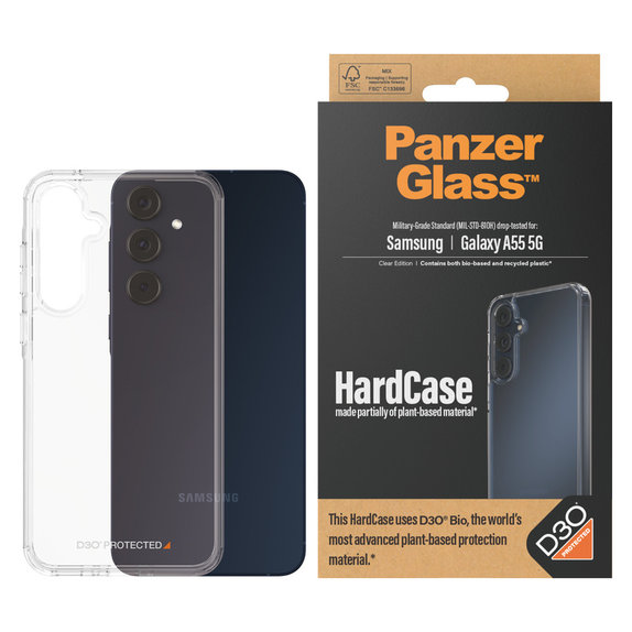 Caz HardCase D3O pentru Samsung Galaxy A55 5G, Transparent, PanzerGlass