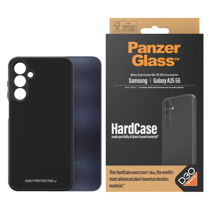 Caz HardCase D3O pentru Samsung Galaxy A25 5G, Negru, PanzerGlass