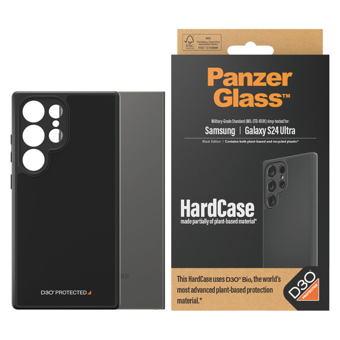 Caz HardCase D3O pentru Samsung Galaxy S24 Ultra, Negru, PanzerGlass