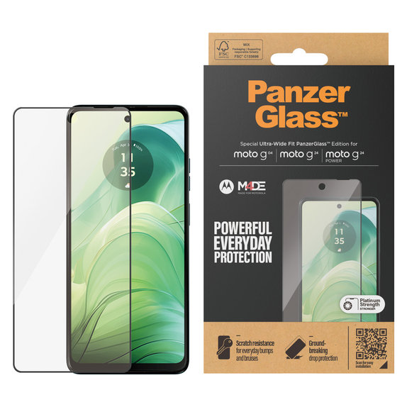 Sticlă securizată UWF pentru Motorola Moto G04/E14/G24 Power, Negru, PanzerGlass
