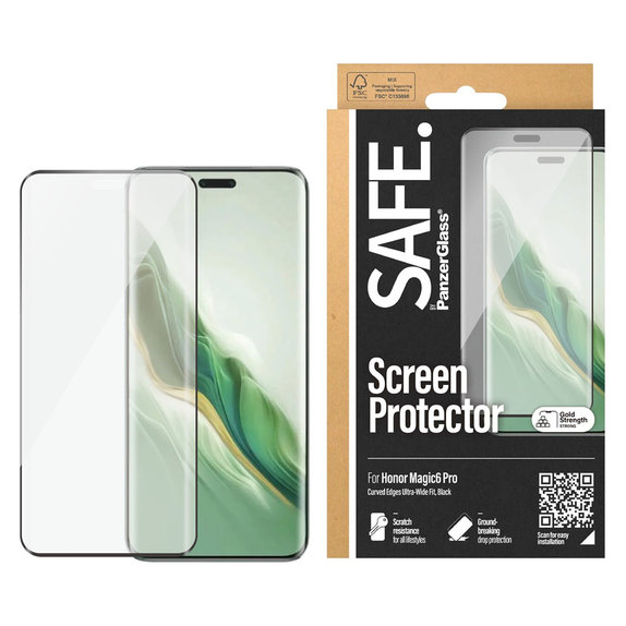 Sticlă securizată UWF pentru Honor Magic6 Pro, Negru, SAFE by PanzerGlass