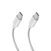 SBS - Cablu împletit USB-C/USB-C, PD, 100W, 1.5m, alb