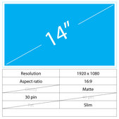 14 LCD Slim Mat 30 pin Full HD Fără mânere