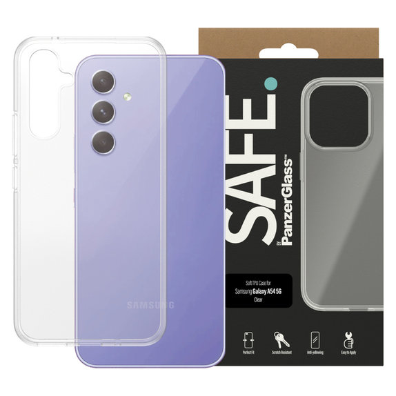 Caz TPU pentru Samsung Galaxy A54 5G, Transparent, SAFE by PanzerGlass