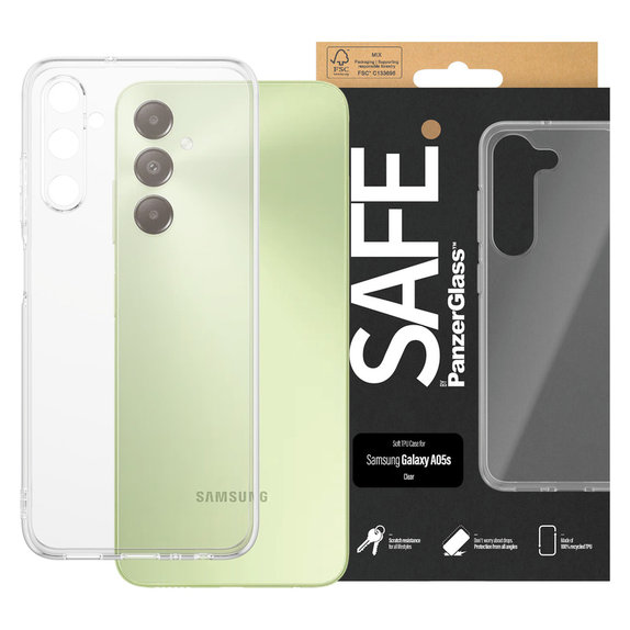 Caz TPU pentru Samsung Galaxy A05s, Transparent, SAFE by PanzerGlass