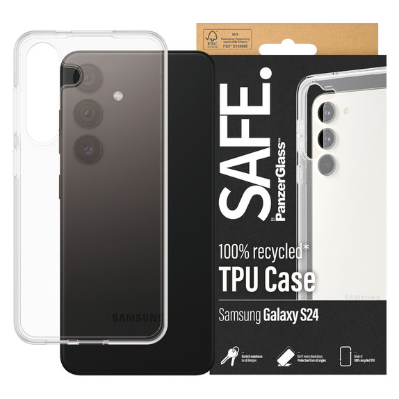 Caz TPU pentru Samsung Galaxy S24, Transparent, SAFE by PanzerGlass