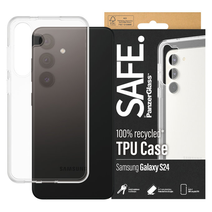 Caz TPU pentru Samsung Galaxy S24, Transparent, SAFE by PanzerGlass