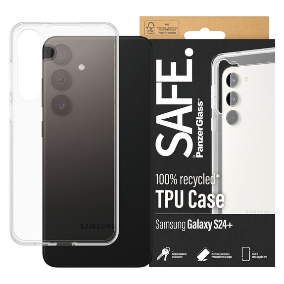 Caz TPU pentru Samsung Galaxy S24+, Transparent, SAFE by PanzerGlass